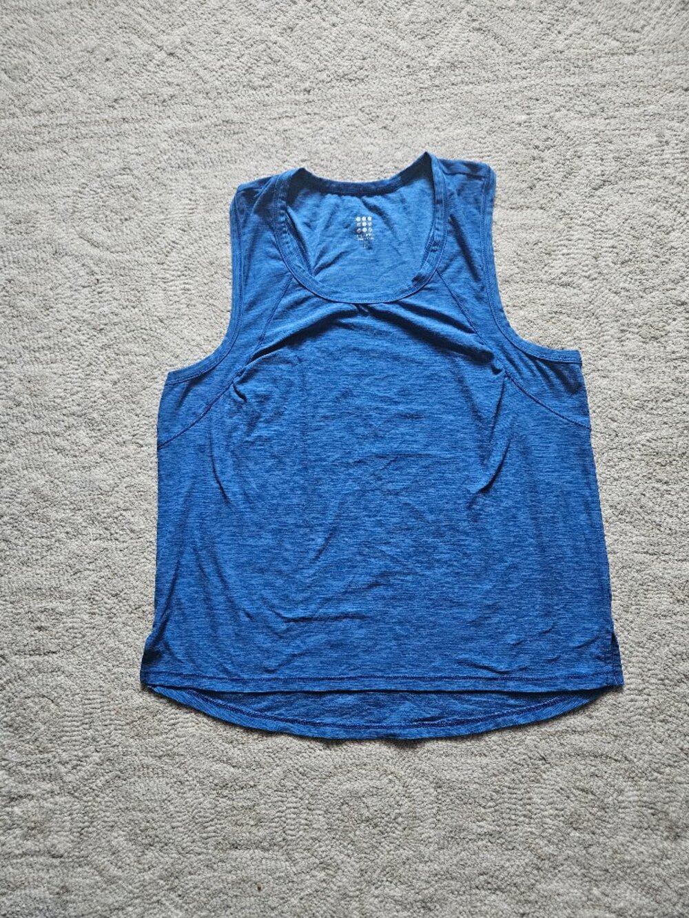 Title Nine Grace Racerback Tank Top Blue Large L Workout Athletic UPF 50 Active